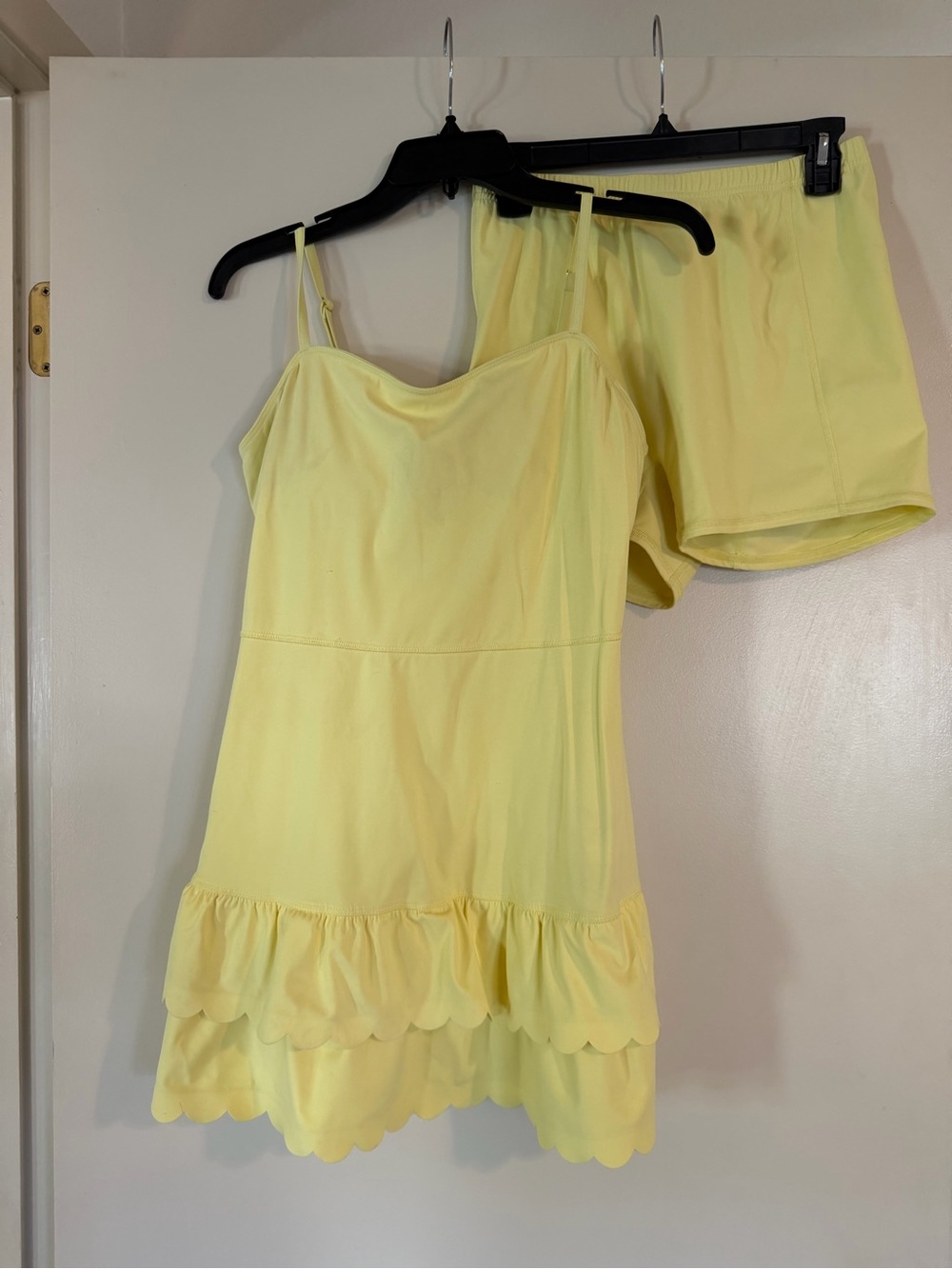 Lilly Pulitzer Yellow Scalloped Hem Dress with Shorts Set